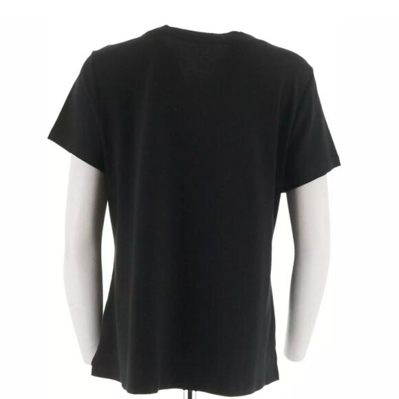 Isaac Mizrahi Essentials Pima Cotton V-Neck T-Shirt - Picture 3 of 4